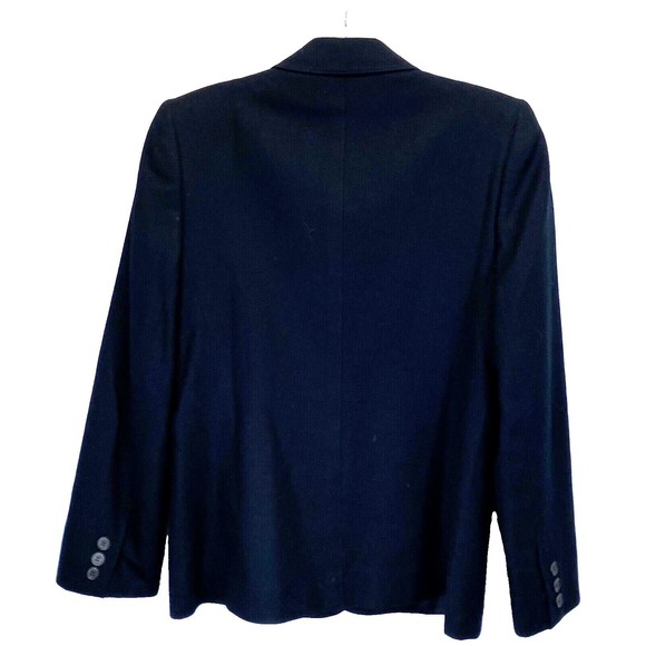 Evan Picone Petites Women One Button Blazer Jacket Size 8 Black Worsted Wool USA - Picture 6 of 8